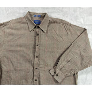Pendleton Canterbury Cloth Button Up Men's XL Merino Wool Pima Cotton Plaid